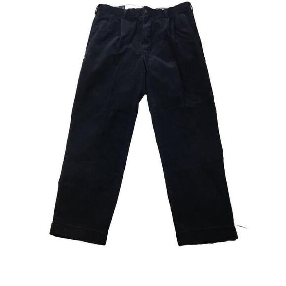 Polo Ralph Lauren Dark Navy Blue Hammond Corduroy Pants Pleated Cuffed Sz 36x30 - Picture 3 of 10